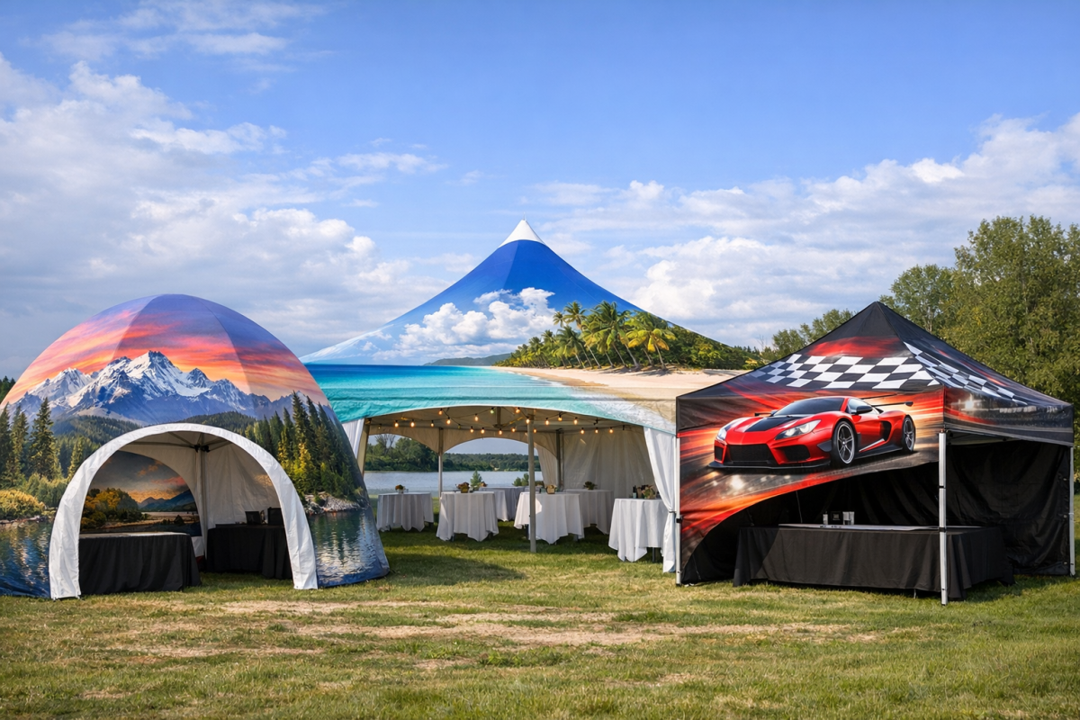 special event tents with printing